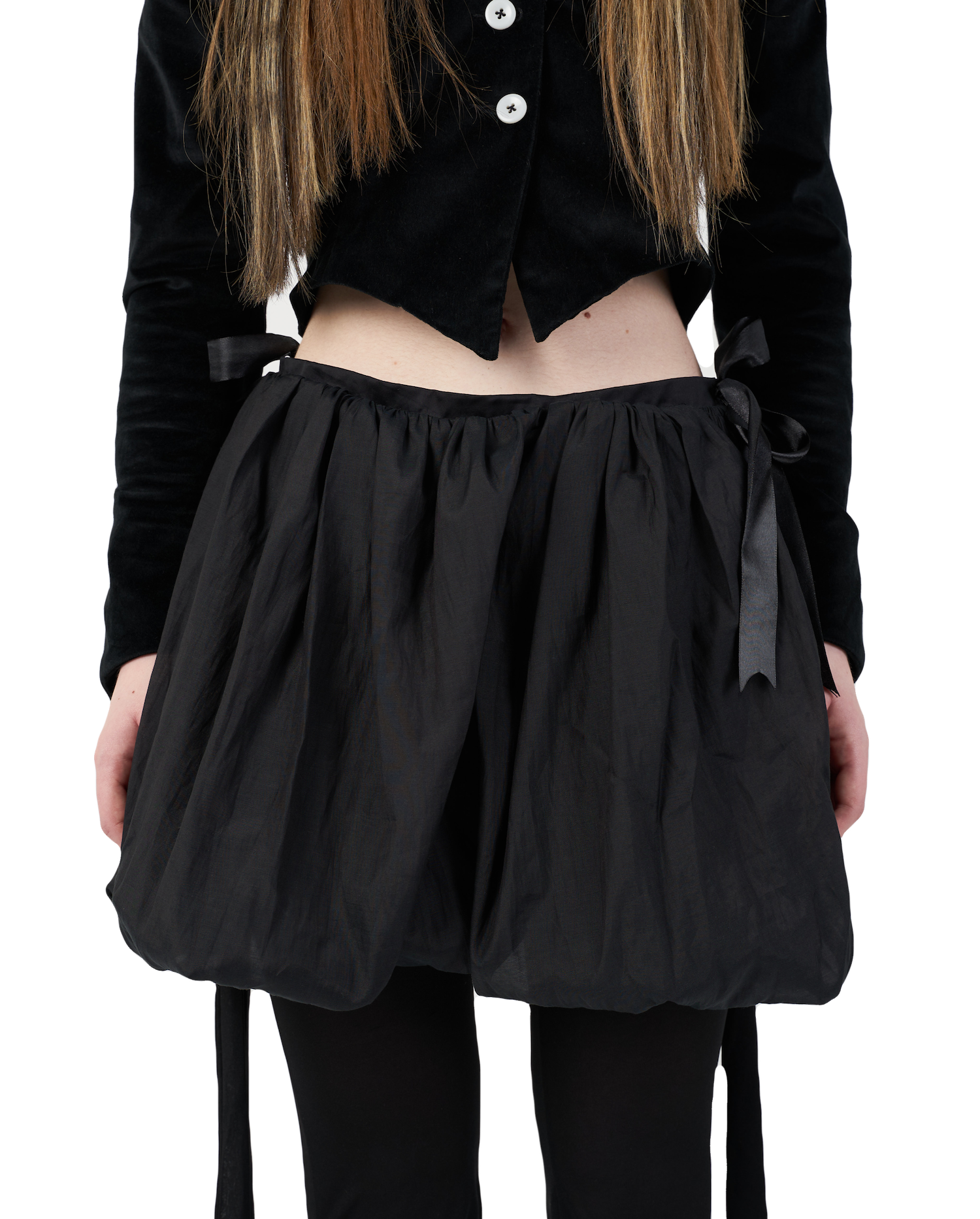 Black Mini Puffball Skirt