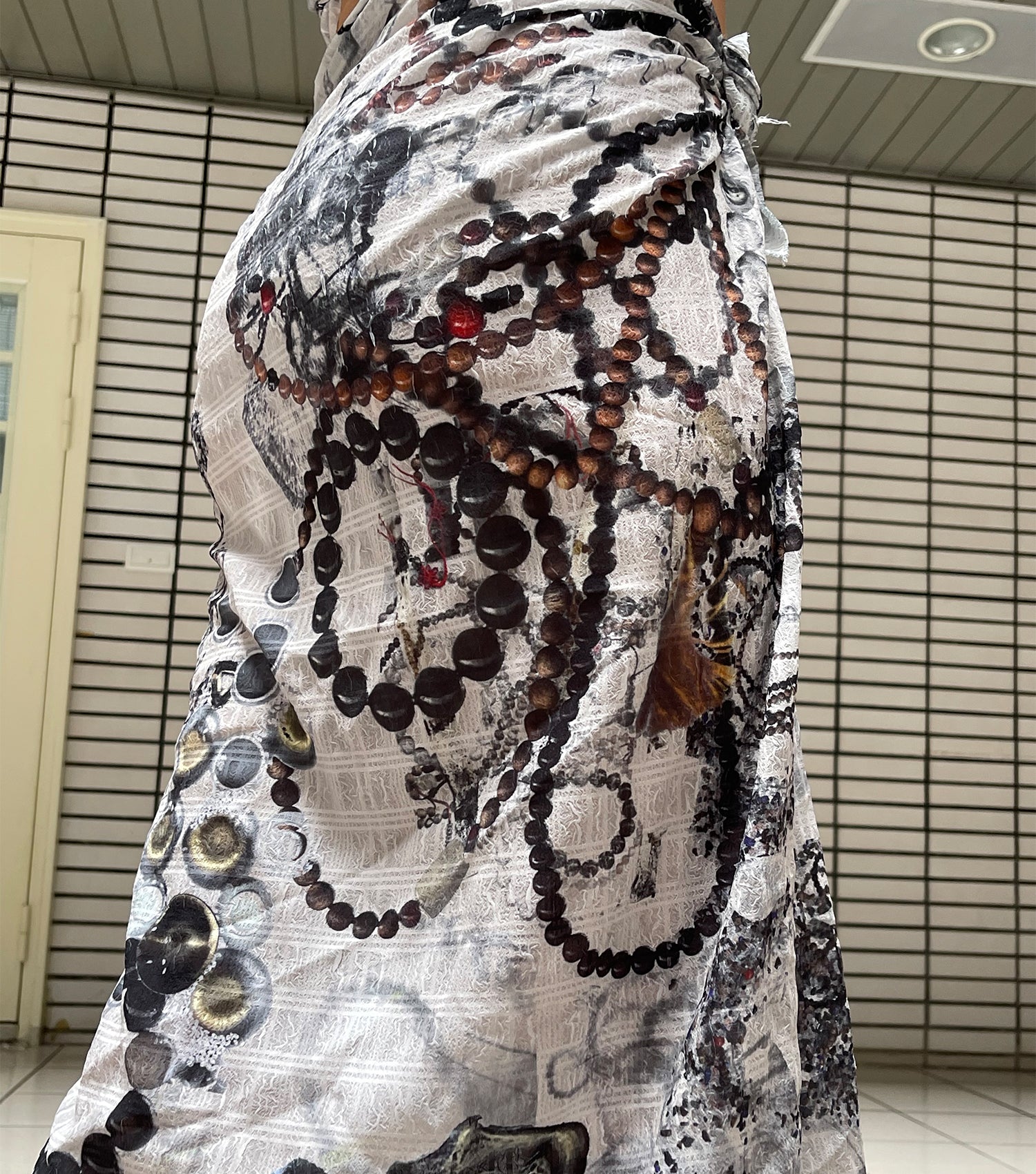 Sophie wang, Los Angeles, Kathleen, shop Kathleen, taiwan Taipei, rise, Rhode Island School of design, art, digital art, digital print, made in Taiwan, glam cult magazine, metal magazine, experimental, experimental fashion, sacred objects, trinkets, artist, designer, knitwear, print design, skirt, skirts, bottom, summer, summer outfit, printed dress, handmade, one of a kind