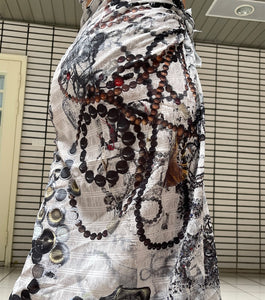 Sophie wang, Los Angeles, Kathleen, shop Kathleen, taiwan Taipei, rise, Rhode Island School of design, art, digital art, digital print, made in Taiwan, glam cult magazine, metal magazine, experimental, experimental fashion, sacred objects, trinkets, artist, designer, knitwear, print design, skirt, skirts, bottom, summer, summer outfit, printed dress, handmade, one of a kind