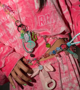 s/ash, slash, slash chain, chain necklace, unicorn necklace, decora, harajuku, independent designer, independent fashion, handmade, kathleen, shop kathleen, kathleen los angeles, rainbow chain, sparkle chain, sparkle heart, purse chain, tassel necklace, lucite, resin jewelry