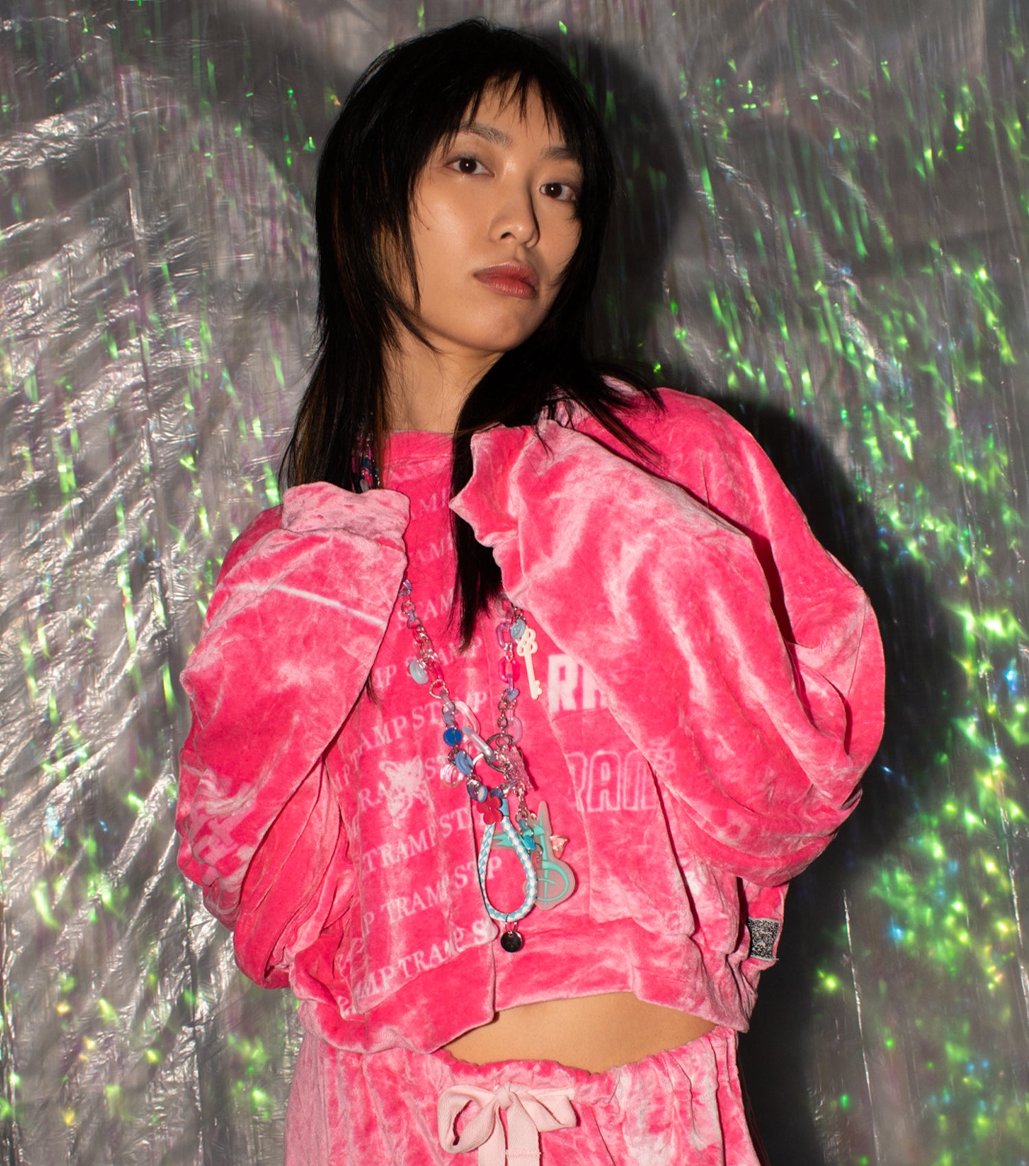 s/ash, slash, slash chain, chain necklace, unicorn necklace, decora, harajuku, independent designer, independent fashion, handmade, kathleen, shop kathleen, kathleen los angeles, rainbow chain, sparkle chain, sparkle heart, purse chain, tassel necklace, lucite, resin jewelry