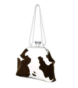 bessie baby, SLUSH, handcrafted, purse, cow print