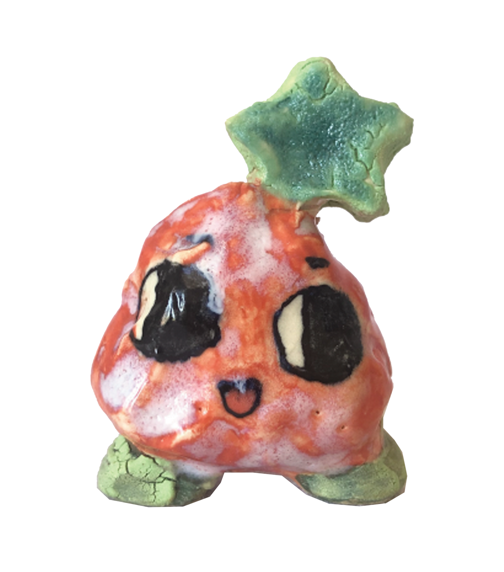 Dominique Go, Kathleen, Shop Kathleen, Ceramic, Handmade, sculpture, clay sculpture, handbuilt ceramic, mini figurine, independent artist, made in LA, clay artist, fruit strawberry sculpture