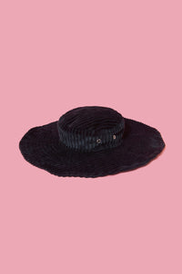 somewhere nowhere hat, corduroy hat, black hat