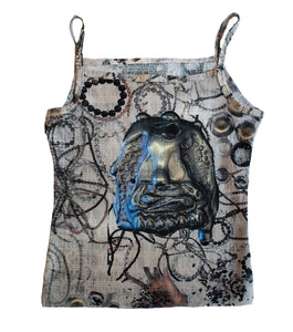 Sophie wang, Los Angeles, Kathleen, shop Kathleen, taiwan Taipei, rise, Rhode Island School of design, art, digital art, digital print, made in Taiwan, glam cult magazine, metal magazine, experimental, experimental fashion, sacred objects, trinkets, artist, designer, knitwear, print design, top, tops, clothing, tank, tank top, summer, summer outfit, printed dress, handmade, one of a kind
