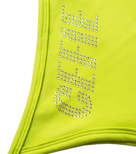 Cefie, Toronto, asymmetrical, one shoulder, neon, swim, top, club top, party top, lime, tank, soothe urself tank, los angeles, Kathleen