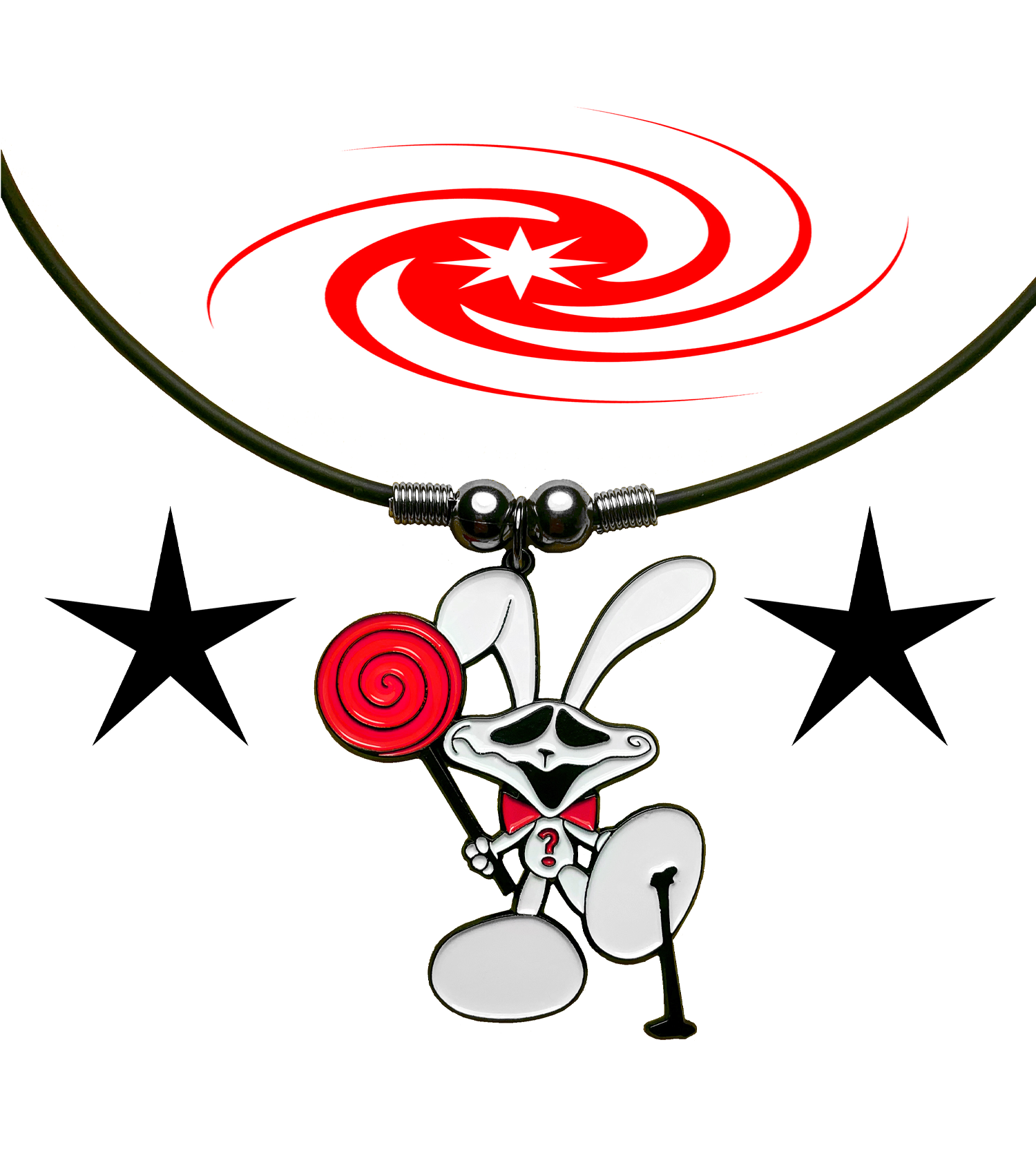 bunny, comic, emo, creepy bunny, necklace, tobangus, coco paluck, scene, candy bunny, cartoon bunny, rubber necklace, 90s necklace, kathleen, shop kathleen, independent artist, independent designer