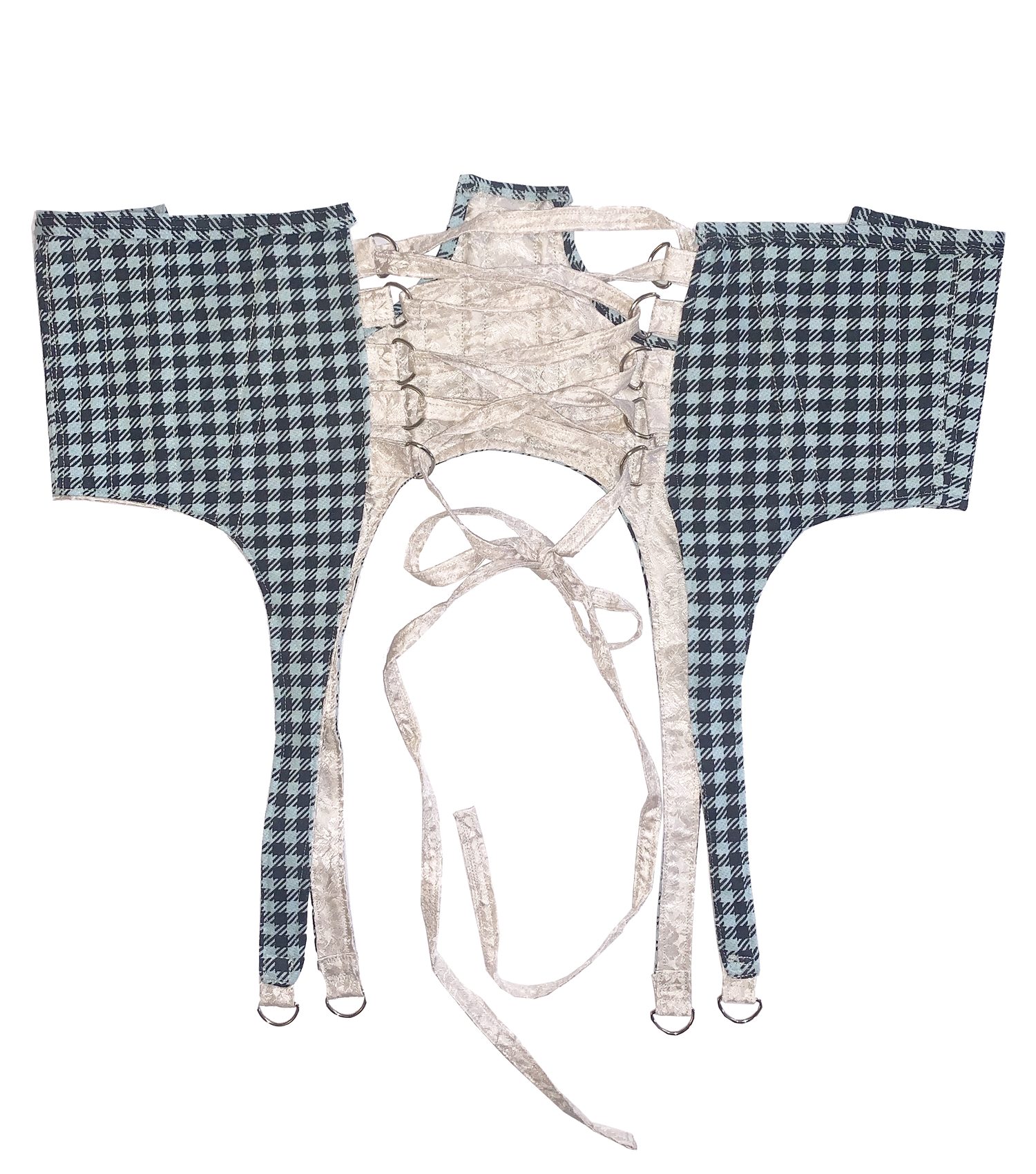  Meg Beck, Kathleen Los Angeles, Kathleen, Independent boutique, independent fashion, independent designer, handmade, one of a kind, upcycled, recycled fashion, sustainable fashion, white corset, rose corset, satin corset, striped corset, pink corset, gingham corset, black corset, corset top, bow corset, regency stays, regency corset, half stays, pink stays, laceup corset, underbust, underbust corset, 18th century