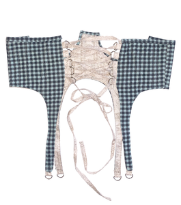  Meg Beck, Kathleen Los Angeles, Kathleen, Independent boutique, independent fashion, independent designer, handmade, one of a kind, upcycled, recycled fashion, sustainable fashion, white corset, rose corset, satin corset, striped corset, pink corset, gingham corset, black corset, corset top, bow corset, regency stays, regency corset, half stays, pink stays, laceup corset, underbust, underbust corset, 18th century