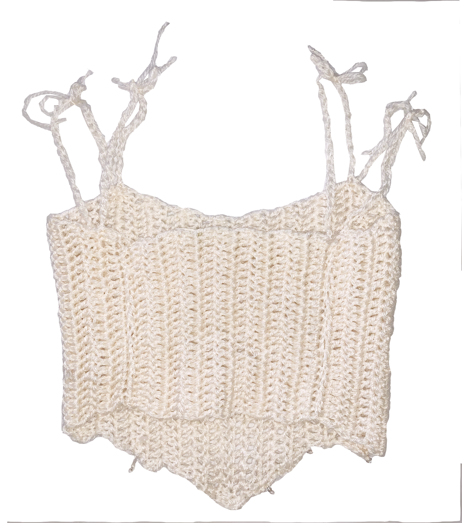 Crochet Bustier Top - Iridescent Crystals