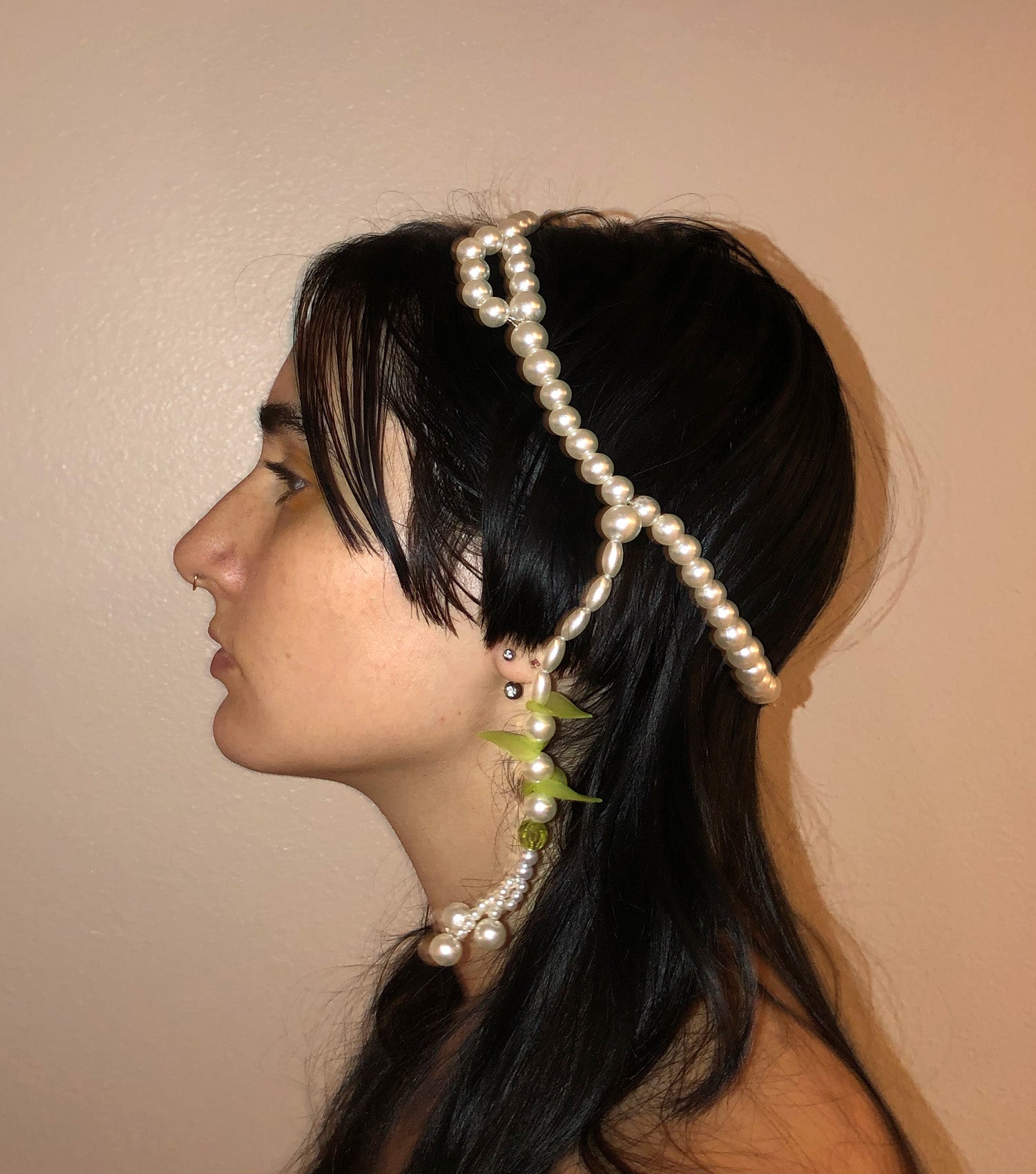 Deska, Deska Jewelry, Pearl, Headpiece, Head Jewelry, Hair Jewelry, Handmade, Los Angeles, Los Angeles Boutique, Independent Designer, Independent Artist, Kathleen, Shop Kathleen, Kathleen Los Angeles, Costume Headpiece, Costume Jewelry