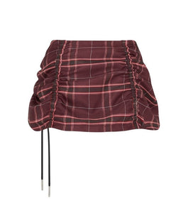 mini skirt, australian designer, independent fashion, independent designer, independent boutique, handmade, mini ruched skirt, independent fashion, handmade skirt,  asymmetrical skirt, , Karla Laidlaw, karlalaidlaw, Kathleen, Shop Kathleen, ruched skirt, plaid skirt, corset skirt, lace up skirt, check shirt