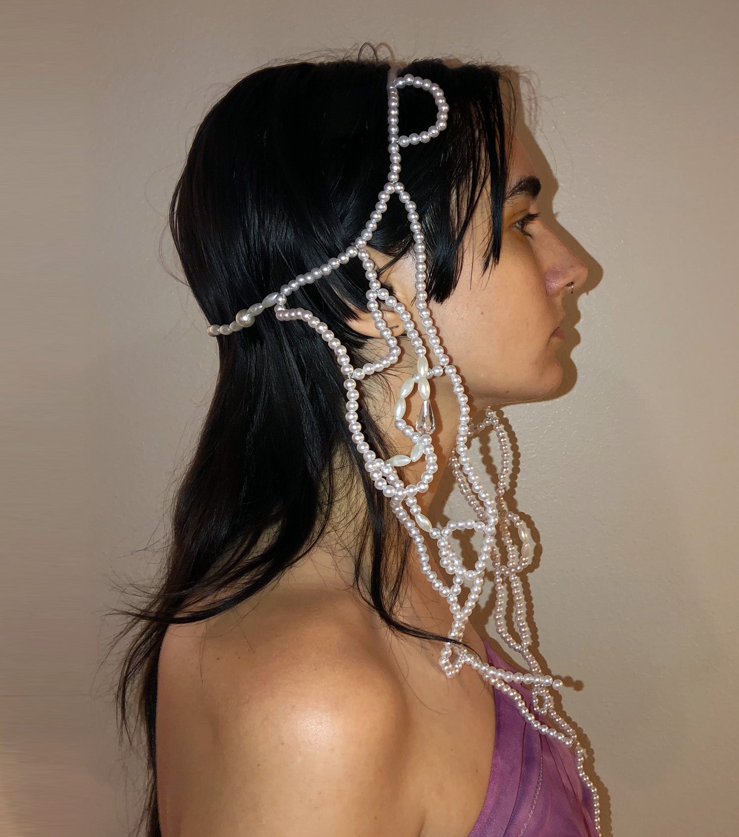 Deska, Deska Jewelry, Pearl, Headpiece, Head Jewelry, Hair Jewelry, Handmade, Los Angeles, Los Angeles Boutique, Independent Designer, Independent Artist, Kathleen, Shop Kathleen, Kathleen Los Angeles, Costume Headpiece, Costume Jewelry