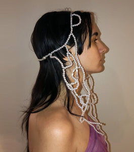 Deska, Deska Jewelry, Pearl, Headpiece, Head Jewelry, Hair Jewelry, Handmade, Los Angeles, Los Angeles Boutique, Independent Designer, Independent Artist, Kathleen, Shop Kathleen, Kathleen Los Angeles, Costume Headpiece, Costume Jewelry