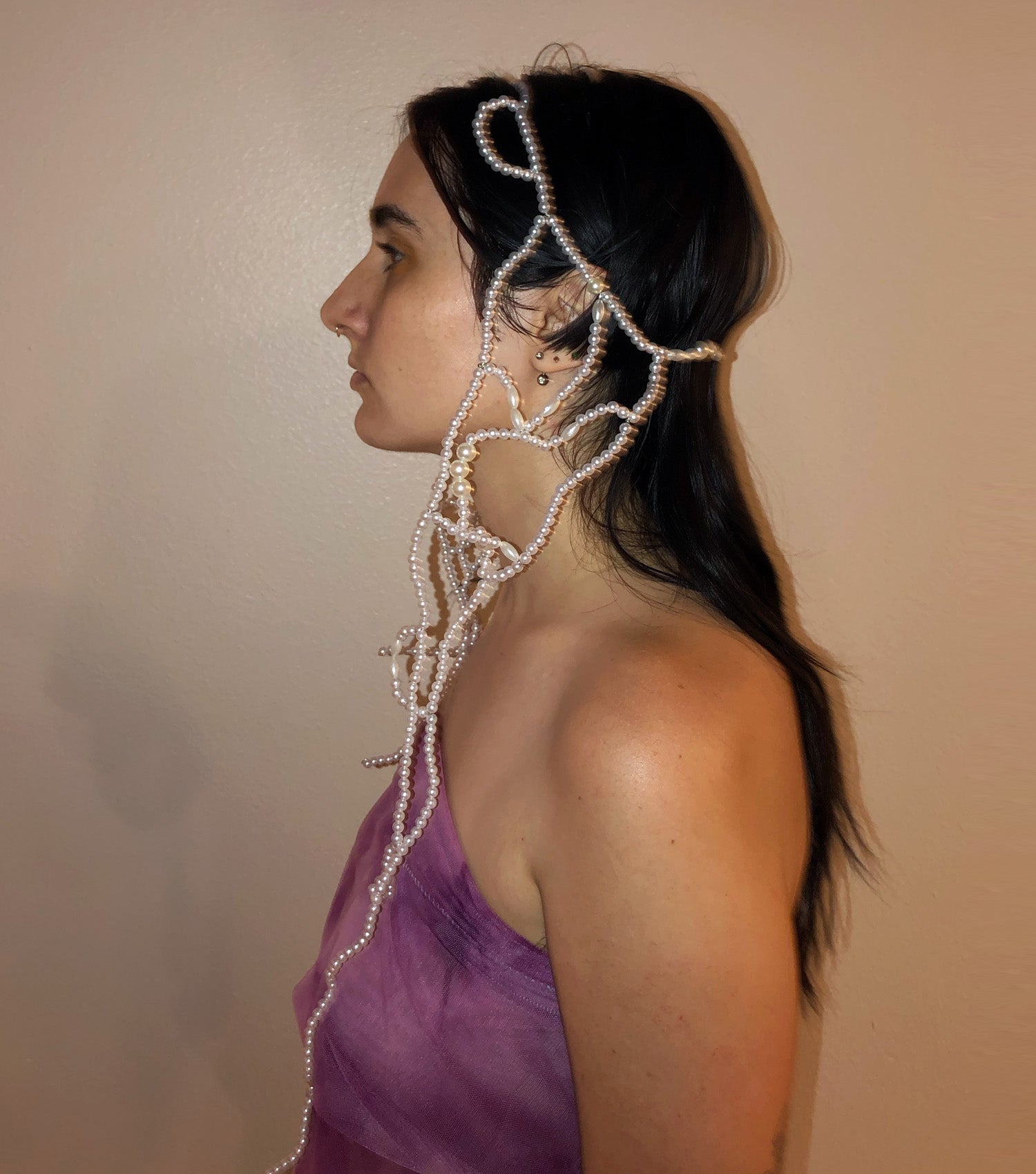 Deska, Deska Jewelry, Pearl, Headpiece, Head Jewelry, Hair Jewelry, Handmade, Los Angeles, Los Angeles Boutique, Independent Designer, Independent Artist, Kathleen, Shop Kathleen, Kathleen Los Angeles, Costume Headpiece, Costume Jewelry
