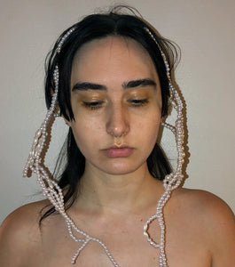 Deska, Deska Jewelry, Pearl, Headpiece, Head Jewelry, Hair Jewelry, Handmade, Los Angeles, Los Angeles Boutique, Independent Designer, Independent Artist, Kathleen, Shop Kathleen, Kathleen Los Angeles, Costume Headpiece, Costume Jewelry