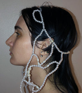 Deska, Deska Jewelry, Pearl, Headpiece, Head Jewelry, Hair Jewelry, Handmade, Los Angeles, Los Angeles Boutique, Independent Designer, Independent Artist, Kathleen, Shop Kathleen, Kathleen Los Angeles, Costume Headpiece, Costume Jewelry