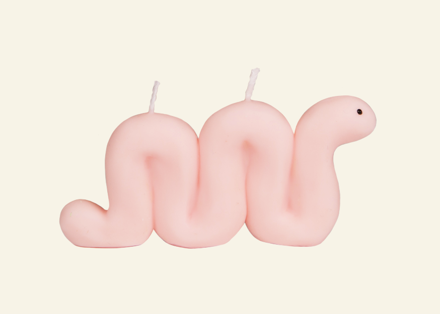 lump shop worm candle, candle