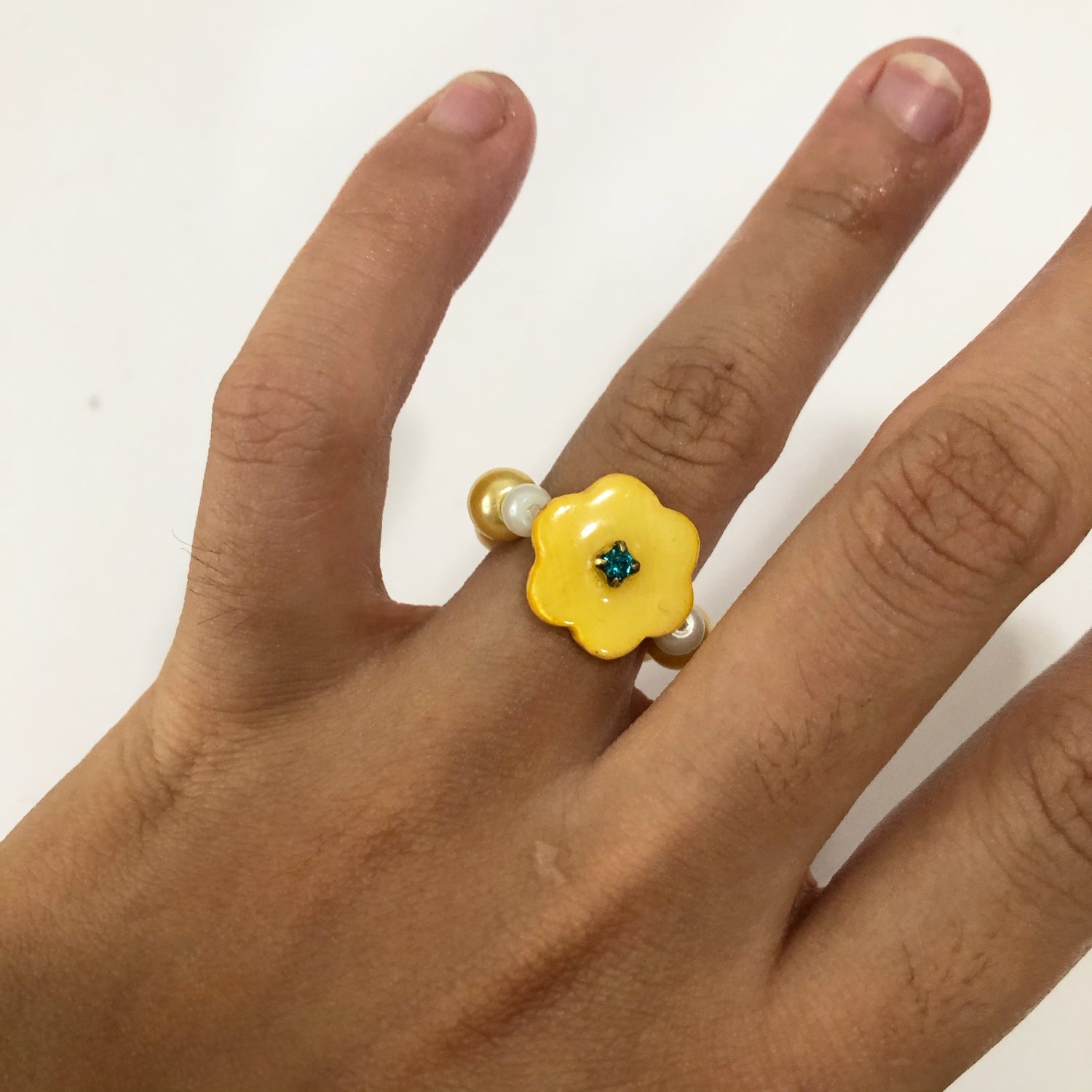 kathleen, kathleen los angeles, sweaty pigeon, by sweaty pigeon, pearl ring, rhinestone ring, crystal ring, vintage ring, hand made, independent artist, independent design, independent jewelry, independent fashion, independent boutique, sparkle ring, baroque pearl ring, los angeles botique