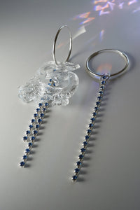 Hoop Earrings, crystal earrings, Fanny Inserra, Upcylced, recycled jewelry, chain earrings, pierced earrings, plexiglass, Kathleen, Kathleen Los Angeles, los angeles boutique, independent artist, independent designer, sustainable fashion, sustainable jewelry, dragon earrings, resin earrings